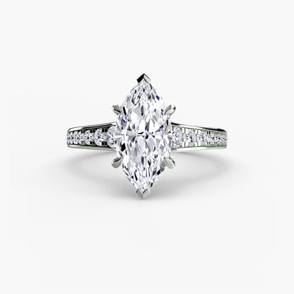 Apex Solitaire diamond ring with Pavé