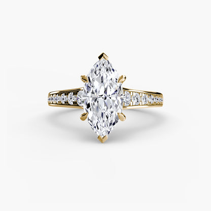 Apex Solitaire diamond ring with Pavé