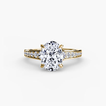 Apex Solitaire diamond ring with Pavé