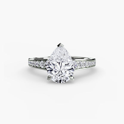 Apex Solitaire diamond ring with Pavé