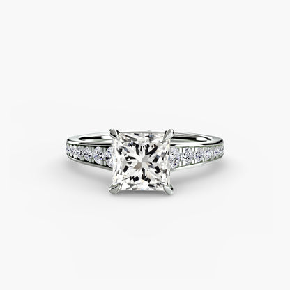 Apex Solitaire diamond ring with Pavé