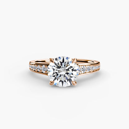 Apex Solitaire diamond ring with Pavé