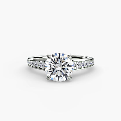 Apex Solitaire diamond ring with Pavé