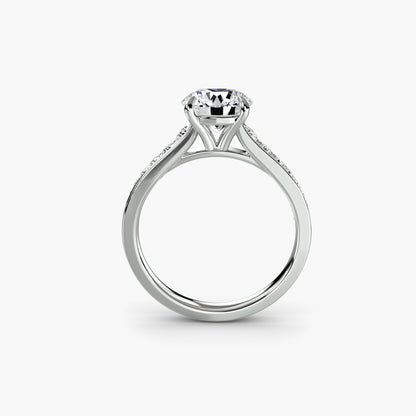 Apex Solitaire diamond ring with Pavé
