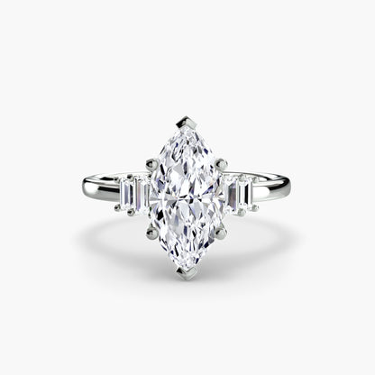 Astoria diamond ring with Baguette Accent