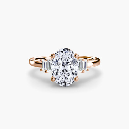 Astoria diamond ring with Baguette Accent