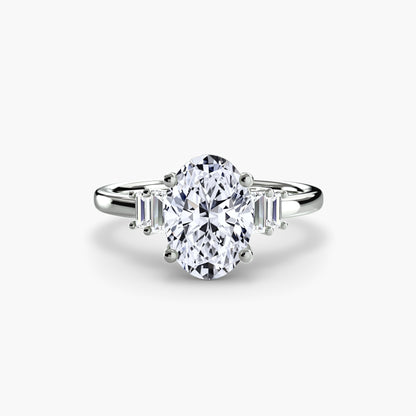 Astoria diamond ring with Baguette Accent
