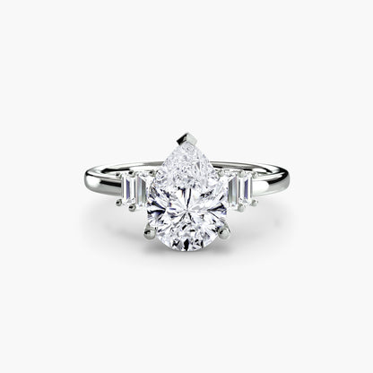 Astoria diamond ring with Baguette Accent