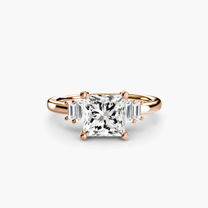 Astoria diamond ring with Baguette Accent