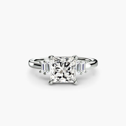 Astoria diamond ring with Baguette Accent