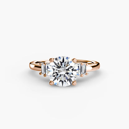 Astoria diamond ring with Baguette Accent