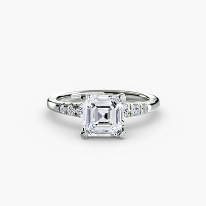 Diamond Solitaire with Shoulder Accents