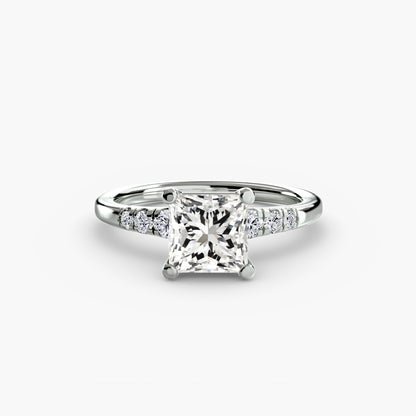 Diamond Solitaire with Shoulder Accents