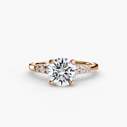 Diamond Solitaire with Shoulder Accents