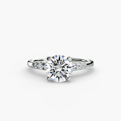 Diamond Solitaire with Shoulder Accents