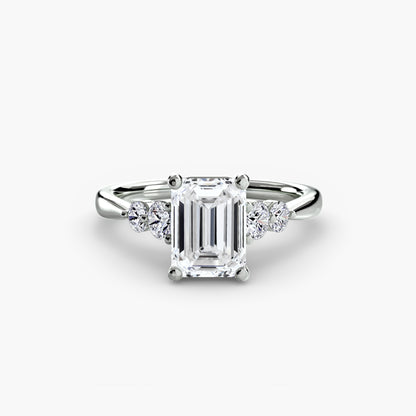 Diamond Solitaire ring with Shoulder Accents