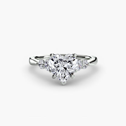 Diamond Solitaire ring with Shoulder Accents
