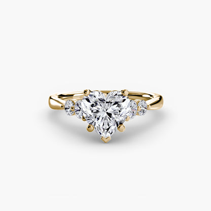 Diamond Solitaire ring with Shoulder Accents