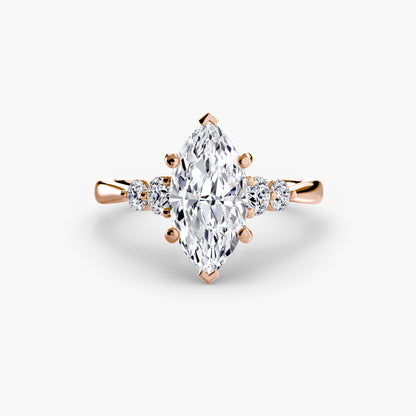Diamond Solitaire ring with Shoulder Accents