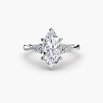 Diamond Solitaire ring with Shoulder Accents