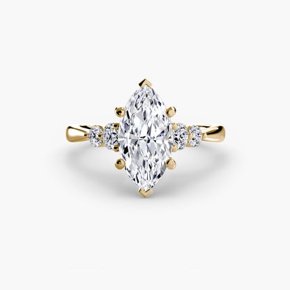 Diamond Solitaire ring with Shoulder Accents