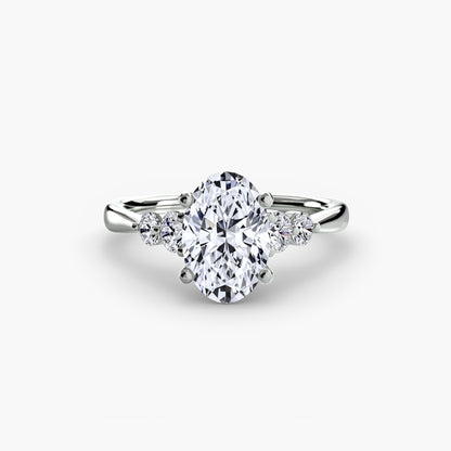 Diamond Solitaire ring with Shoulder Accents