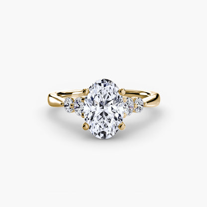 Diamond Solitaire ring with Shoulder Accents