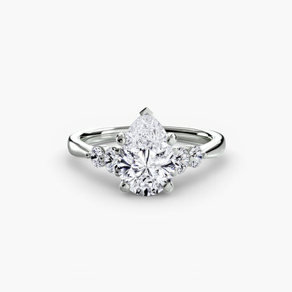 Diamond Solitaire ring with Shoulder Accents