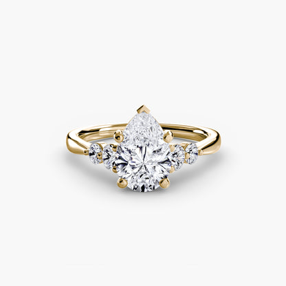 Diamond Solitaire ring with Shoulder Accents