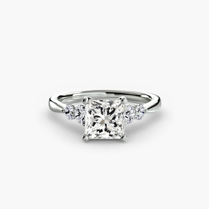 Diamond Solitaire ring with Shoulder Accents