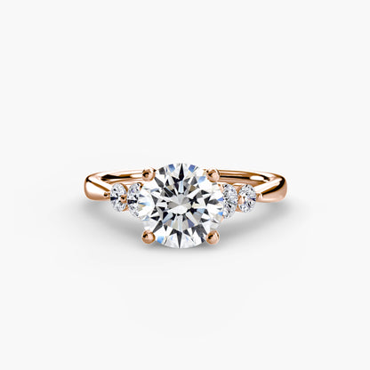 Diamond Solitaire ring with Shoulder Accents