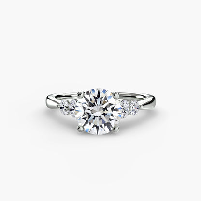 Diamond Solitaire ring with Shoulder Accents