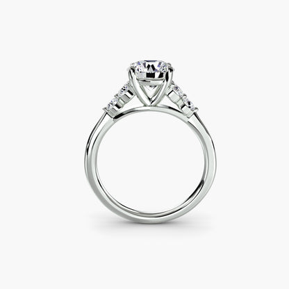 Diamond Solitaire ring with Shoulder Accents