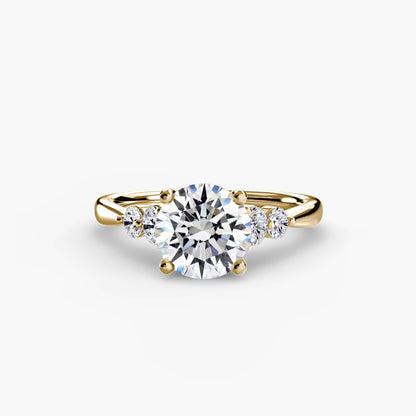 Diamond Solitaire ring with Shoulder Accents