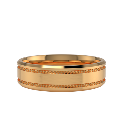 Mille Grains Flat bevel wedding band