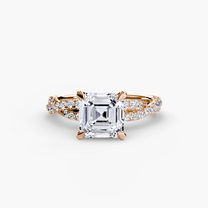 The Ever-Twined diamond ring with Twisted Pavé band