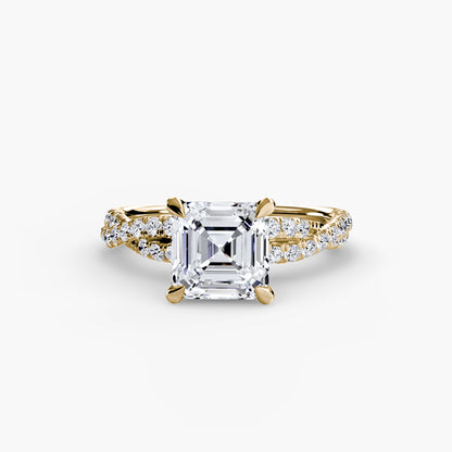 The Ever-Twined diamond ring with Twisted Pavé band