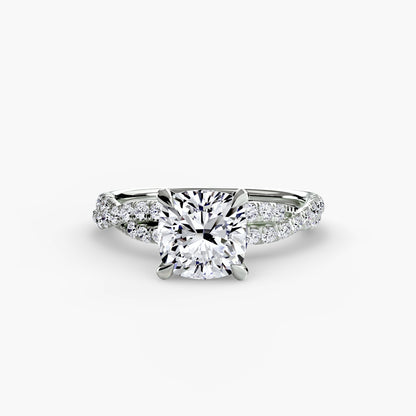 The Ever-Twined diamond ring with Twisted Pavé band