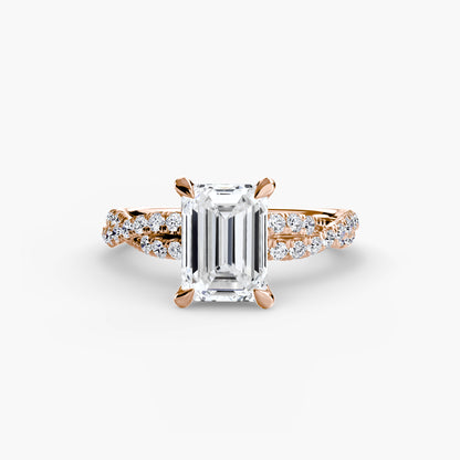 The Ever-Twined diamond ring with Twisted Pavé band