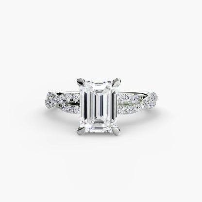 The Ever-Twined diamond ring with Twisted Pavé band