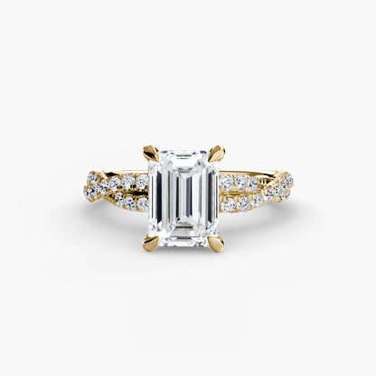 The Ever-Twined diamond ring with Twisted Pavé band
