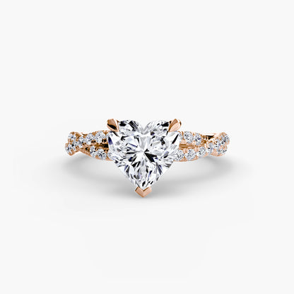The Ever-Twined diamond ring with Twisted Pavé band