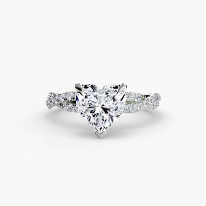 The Ever-Twined diamond ring with Twisted Pavé band