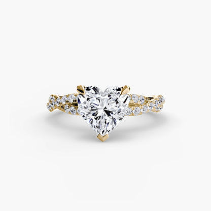 The Ever-Twined diamond ring with Twisted Pavé band