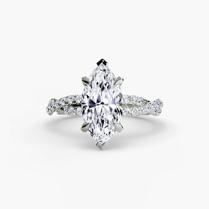 The Ever-Twined diamond ring with Twisted Pavé band