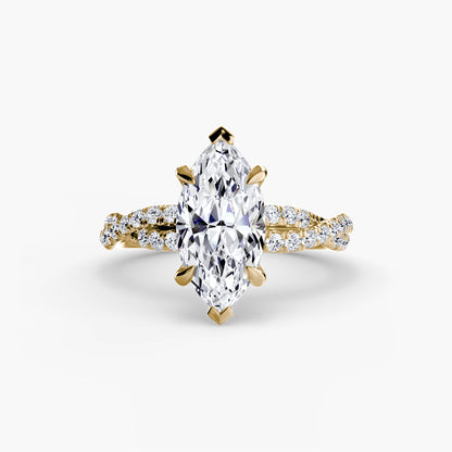 The Ever-Twined diamond ring with Twisted Pavé band