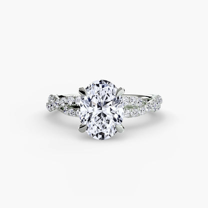 The Ever-Twined diamond ring with Twisted Pavé band