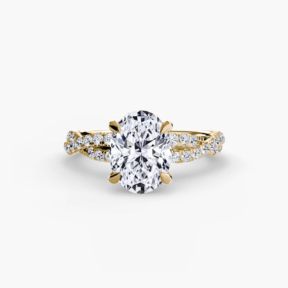 The Ever-Twined diamond ring with Twisted Pavé band