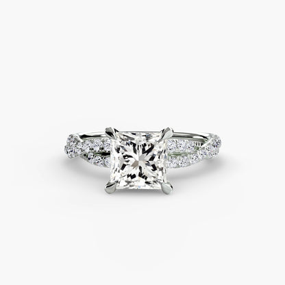 The Ever-Twined diamond ring with Twisted Pavé band