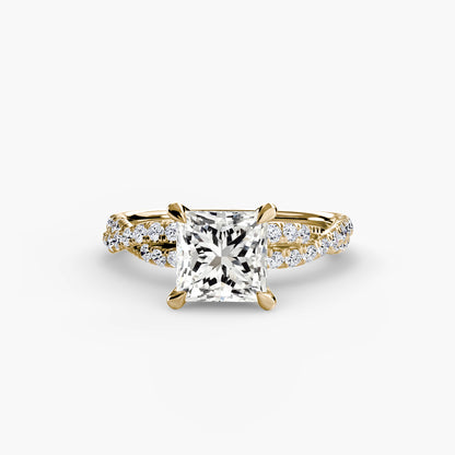 The Ever-Twined diamond ring with Twisted Pavé band
